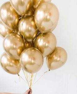 Golden Confetti Filled Foil Balloons